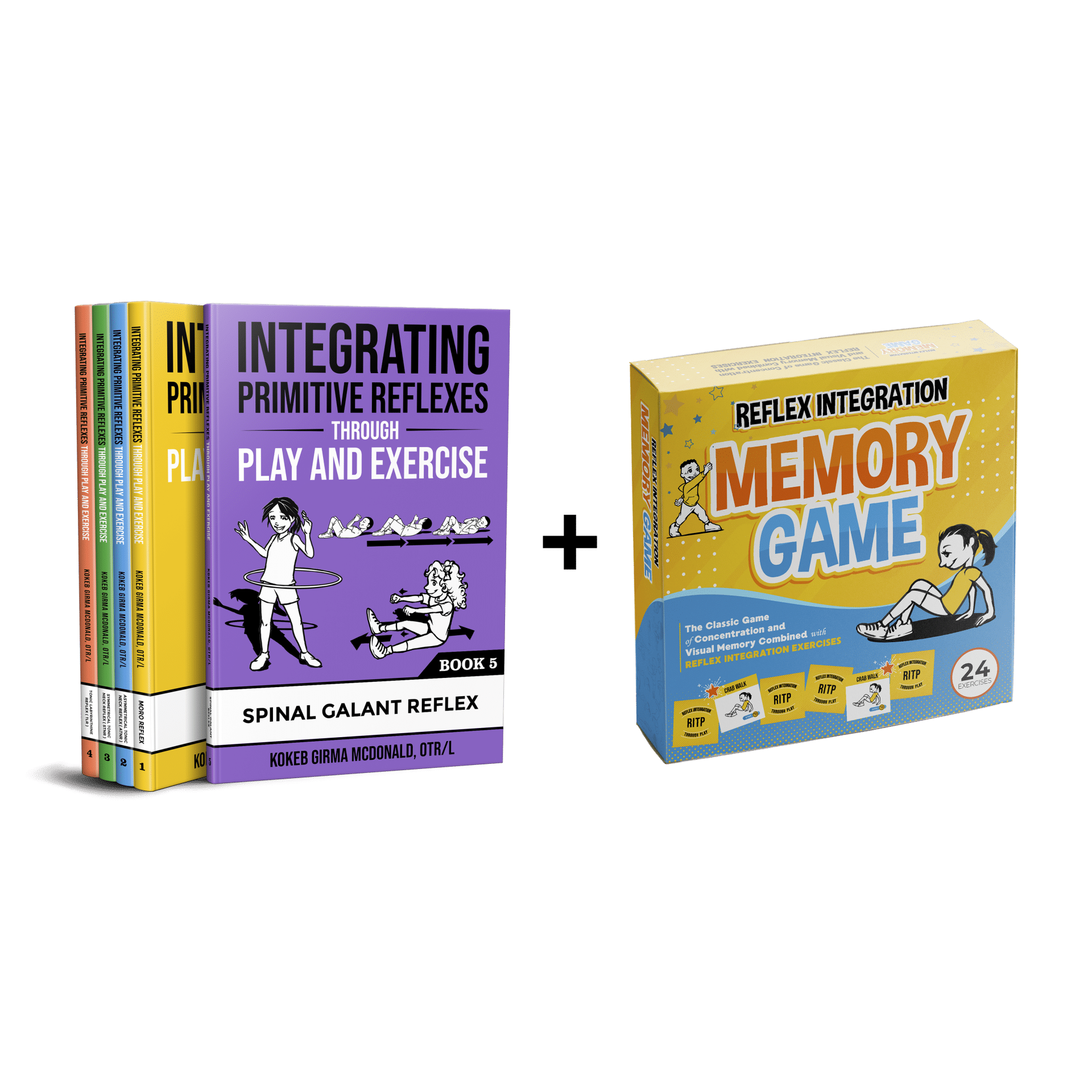 Five Book + Memory Game Bundle Reflex Integration Through Play
